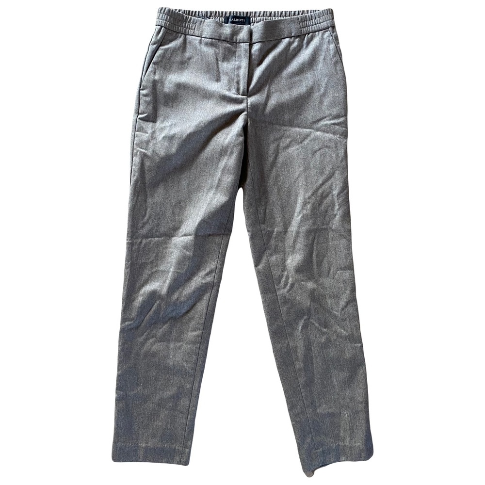 Talbots Italian Flannel Stretch Wool Grey Preppy‎ Classic Trouser Pants Size 2